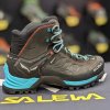 SALEWA WS MTN TRAINER MID GTX Magnet/Viridian Green - cizme de drumeție (mărimea 3, Culoare Magnet/Viridian Verde)