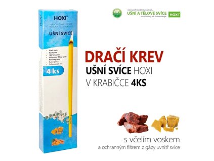 Ušní svíčky HOXI - ručně dělané - DRAČÍ KREV -  4 ks