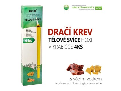 Tělové svíčky HOXI - ručně dělané - DRAČÍ KREV -  4 ks