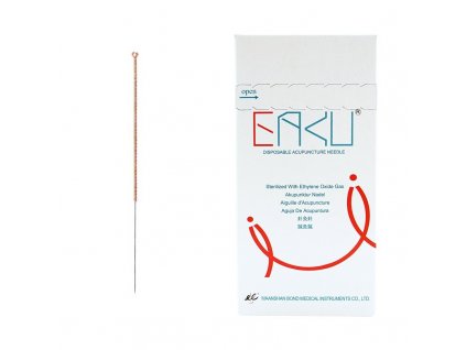 Akupunkturní jehly - EAKU - měděná rukojeť - bez trubičky - 100 ks