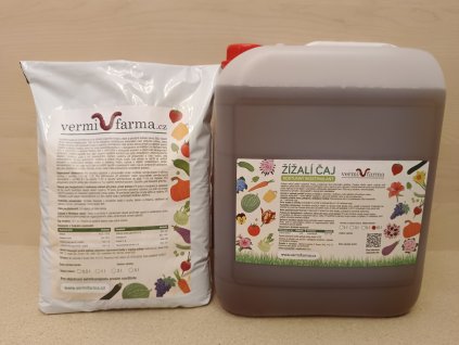 Balíček vermikompost 10 litrů a žížalí čaj 10 litrů - speciální nabídka
