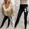 KAL65 damske cerne slim dziny s paskem (2)