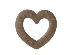 BIBS Baby Bitie Hryzatko Kousatko Heart Peach DarkOak 300x300