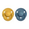 BIBS De Lux cumliky z prirodneho kaucuku 2ks Mustard+Petrol