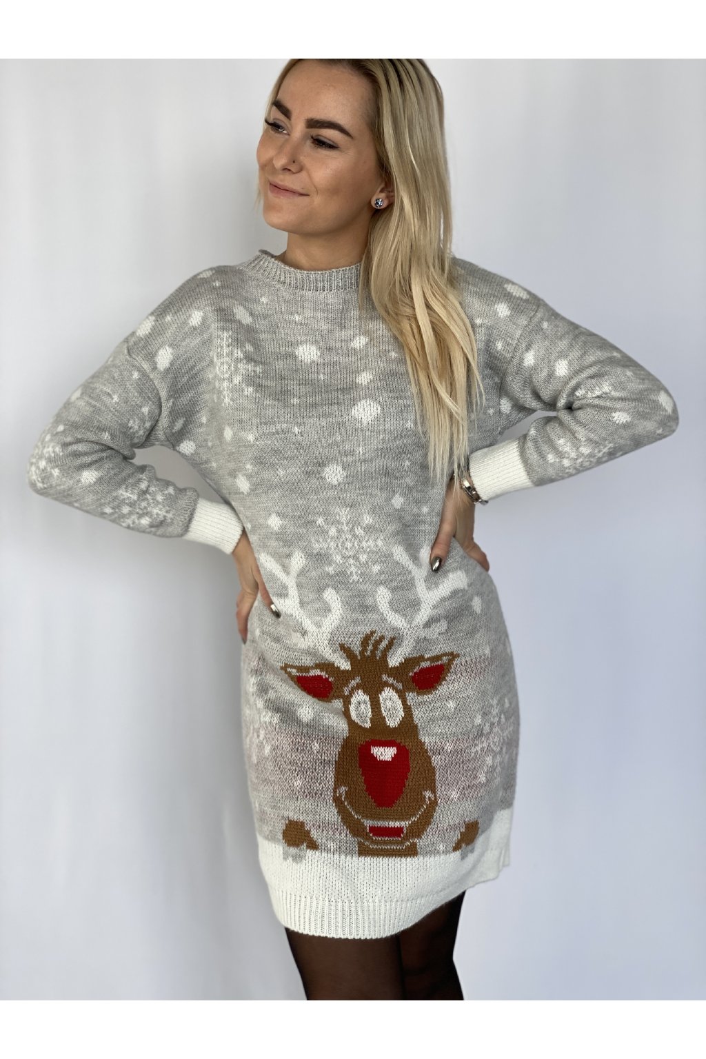 Vánoční svetrové šaty / grey
