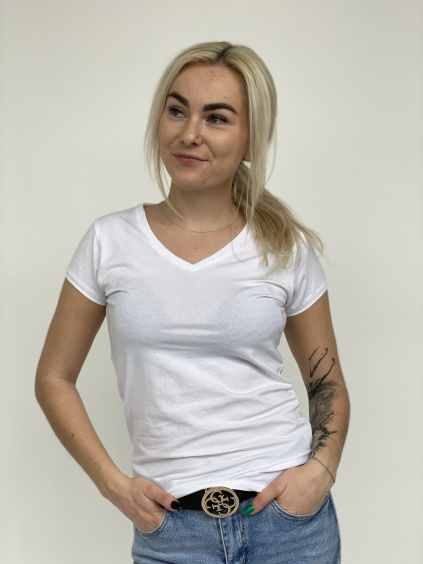 Basic triko s výstřihem do V / + 10 barev