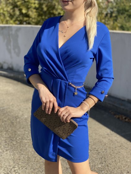 Jednobarevné šaty Lidia / Royal blue