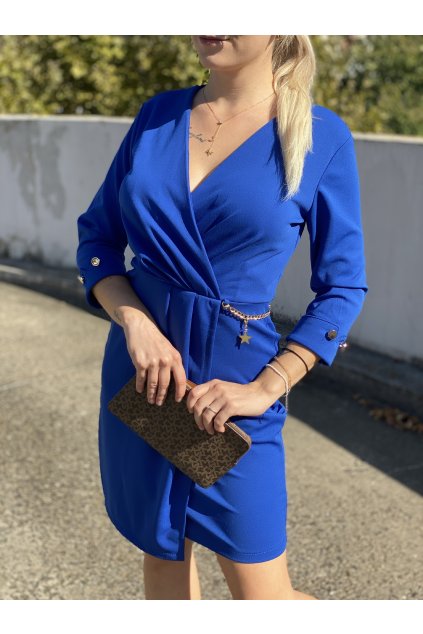 Jednobarevné šaty Lidia / Royal blue