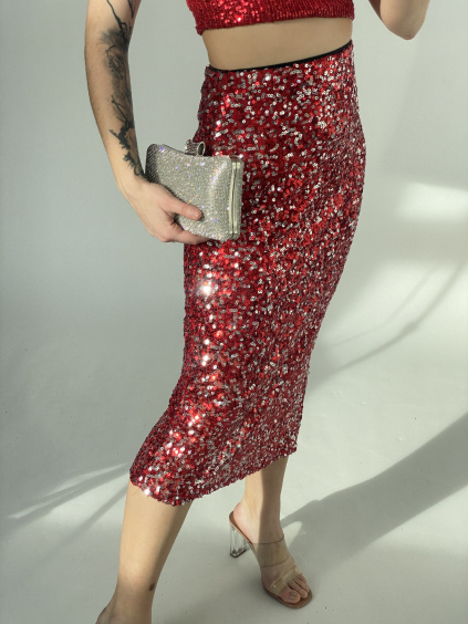 Flitrová midi sukně / + 1 barva