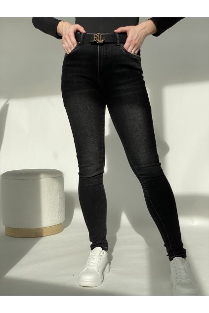 Černo šedé Skinny jeansy