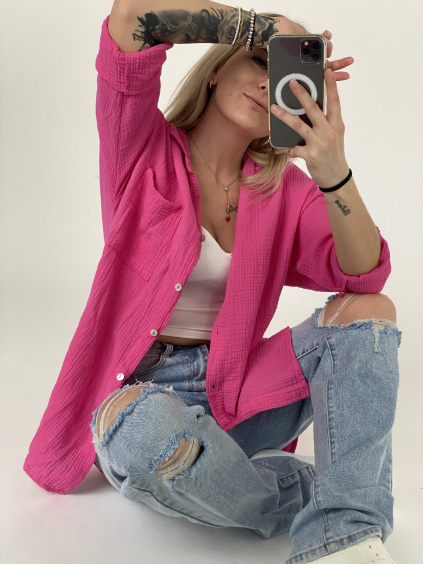 Propínací mušelínová košile / 11 barev