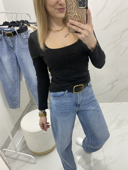 Basic strečové tričko s dlouhým rukávem / 5 barev