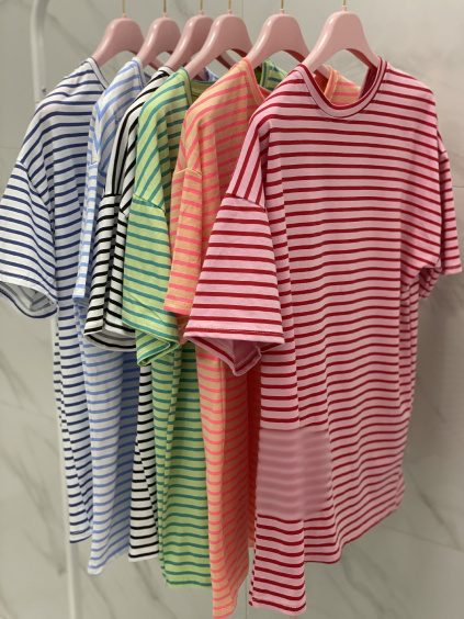 Basic triko s proužkem / 6 barev