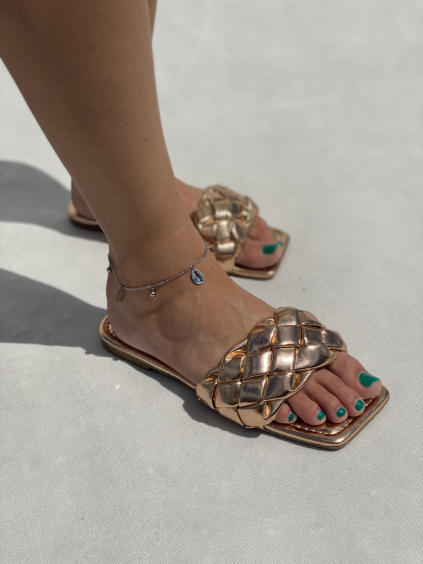 Pantofle String / Champagne