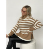 Pruhovaný oversize svetr s roláčkem / + 1 barva