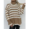 Pruhovaný oversize svetr s roláčkem / + 1 barva