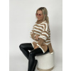 Pruhovaný oversize svetr s roláčkem / + 1 barva
