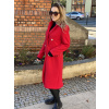 Flaušový kabát s ozdobnými knoflíky / Bright red