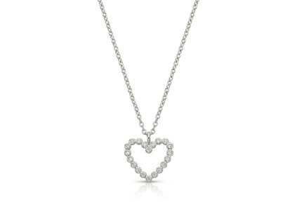 Stříbrný náhrdelník se srdcem a zirkony