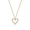 Pozlacený náhrdelník se srdcem a zirkony