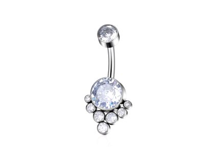 Titanový piercing do pupíku Luxury white  Titanový piercing do pupíku Luxury white