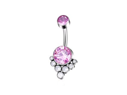 Titanový piercing do pupíku Luxury pink  Titanový piercing do pupíku Luxury pink