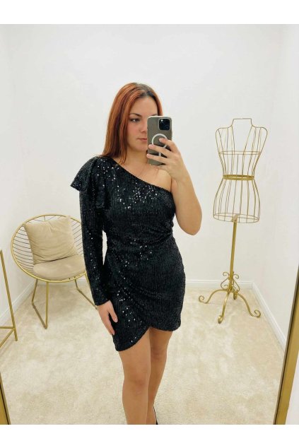 Flitrové Mini Šaty "Black Sparkle