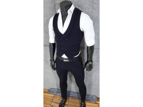 Pánský oblek v tmavě modré barvě,střih je slim fit stylový moderní střih a kombinace. Společenský komplet