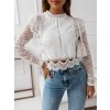 i biala koronkowa bluzka z zamkiem na plecach elobia bialy