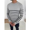 Pánský úpletový svetr "Linear Stripe" – Světle šedý