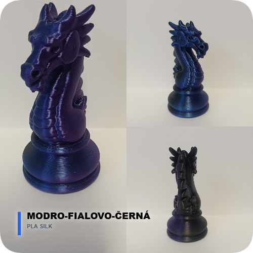 Silk PLA: Modro-fialovo-černá – Tajemství noční oblohy ✨