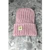 Pletená maxi čepice-světle růžová