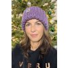 Pletená maxi čepice-fialová