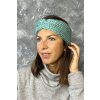 Pletená čelenka-tyrkysová