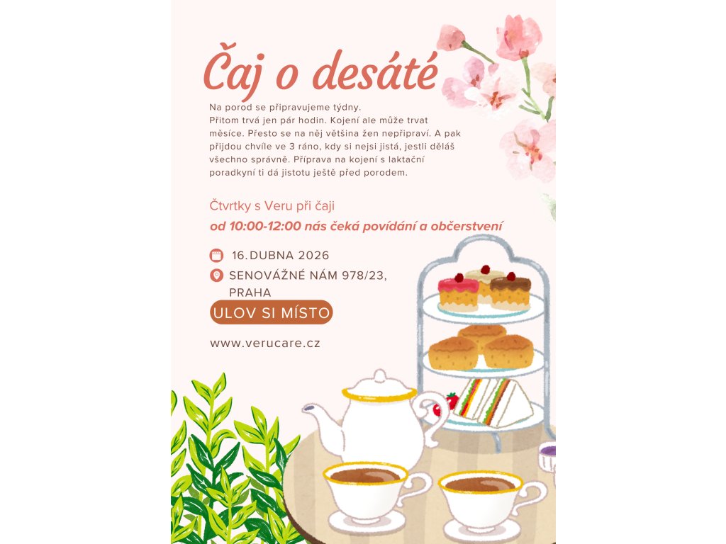 White and Brown Illustration Afternoon Tea Party Instagram Post