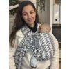 C. Ring sling - s modro-šedými květy - LennyLamb