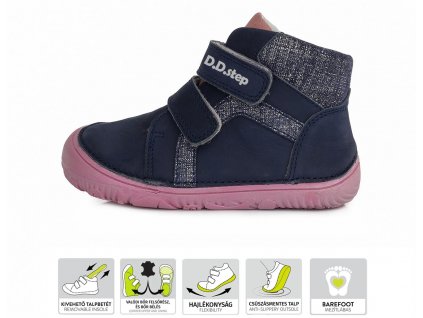D.D. step A073-874M dívčí celokožené kotníčkové