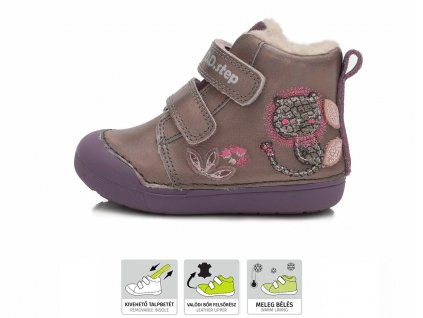 D.D.step W066-653B Champagne zimní kotníčková