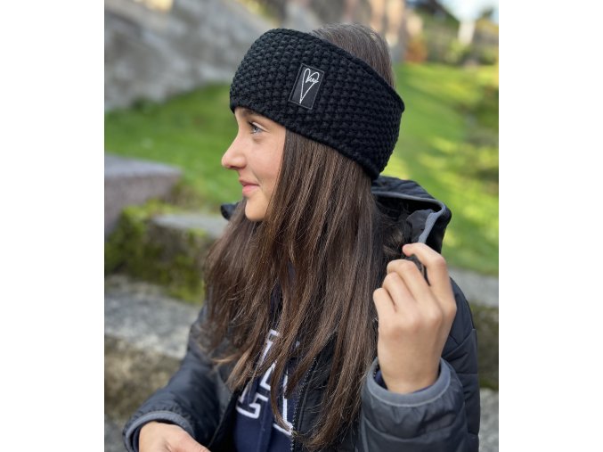 Zimní čelenka vel. 53/55cm - ČERNÁ