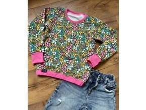 Basic mikina vel.128/134- Kytičky