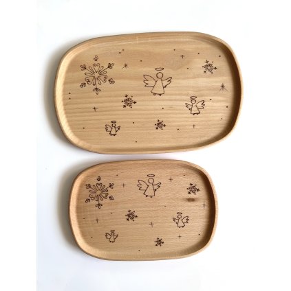 Oválný podnos andílci