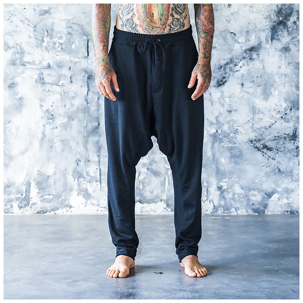 Černé pánské bavlněné tepláky Lazy pants. Velikosti S, M, L, XL. 