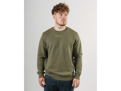 UNISEX MIKINA BEZ KAPUCI S "3D" VÝŠIVKOU - KHAKI