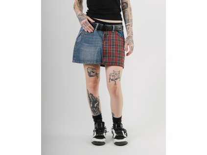 JEANSOVÁ MINI SUKNĚ "PUNK SHIT"