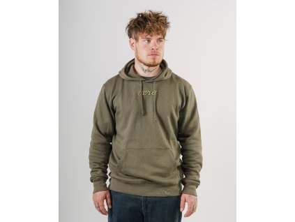 UNISEX MIKINA S "3D" VÝŠIVKOU - KHAKI