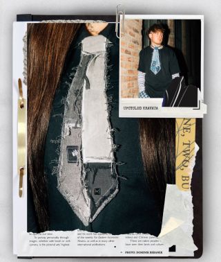 Upcycled kravaty, kompletně vyrobené ze starých jeans. Zapínaní jsme vymysleli na suchý zip, díky tomu se dá obvod...