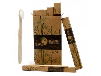 Bambusový kartáček na zuby - rodinné balení 4ks
