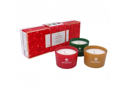 Svíčka set 85gx3, Mulled wine, Apple and cinnamon, Gingerbread