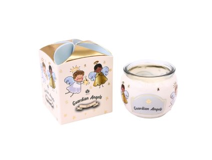 Svíčka 90 g, ve skle a flower boxu, Guardian angels, Cranberry a Cardamon