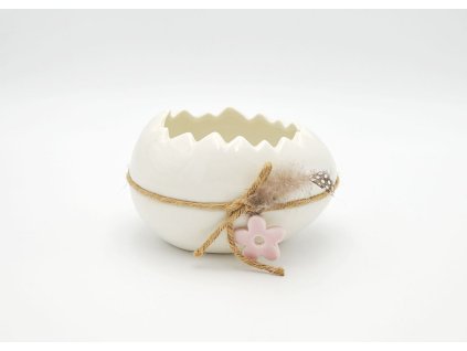 Skořápka keramika s ozdobou 15x12x9cm